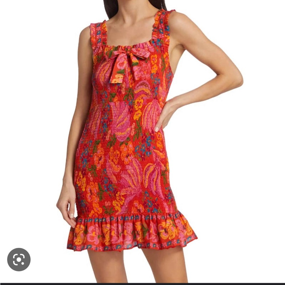 FARM Rio Spring Bananas Mini Dress — size small. Vacation-ready style!